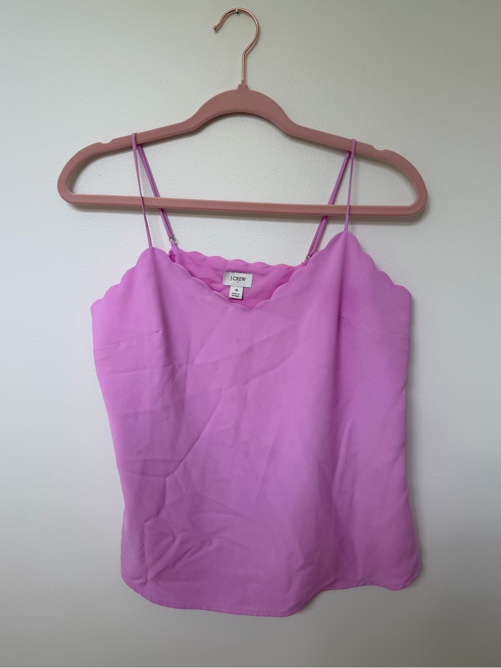 J. Crew Lavender Pink Scalloped Spaghetti Strap Camisole